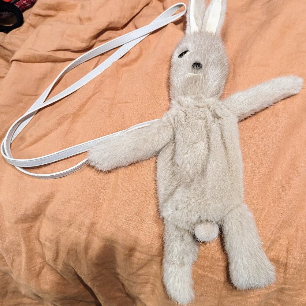 Rick Owens Fat one-eyed Bunny Small Bag in Milk White
